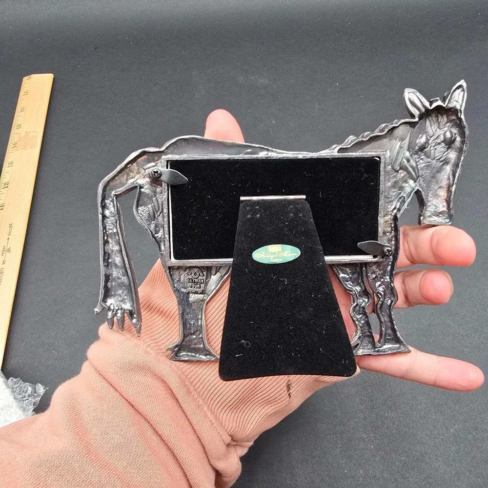 Ashleigh Manor Ruth Reynolds Darby Pewter Horse Folk Art Picture Frame 3x2